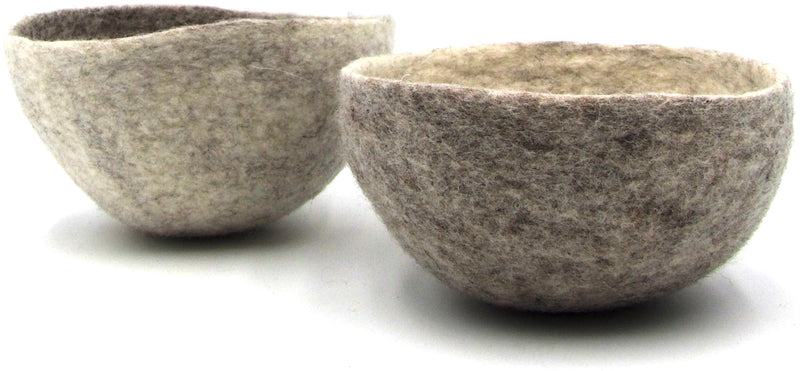 Reversible boiled wool bowl