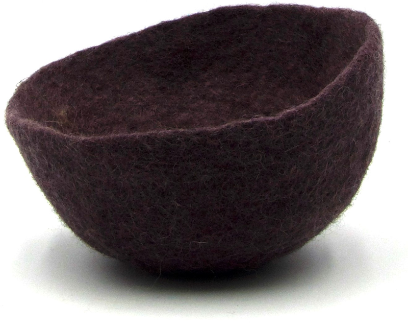 Reversible boiled wool bowl